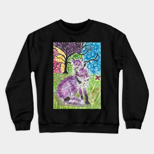 Purple fox art Crewneck Sweatshirt by SamsArtworks